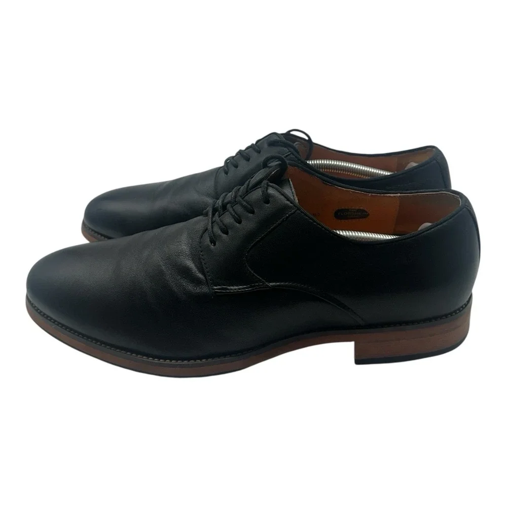 Florsheim Blaze Oxford Dress Shoes Men Sz 12 D Black Leather 14198-001 Plain Toe